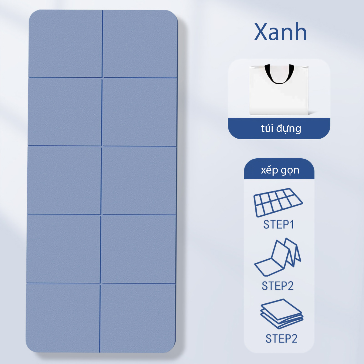 Thảm tập yoga Tpe chống trượt gấp gọn tiện dụng độ bám tốt size 180x60 cm