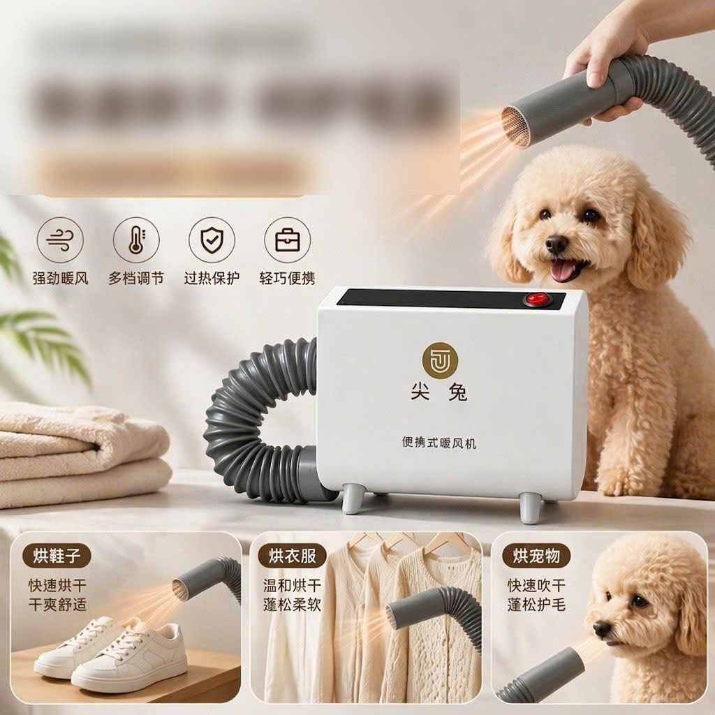 Máy Sấy Gió Nóng Mini Đa Năng Cầm Tay 3 Chế Độ – Sấy Quần Áo, Giày Dép, Thú Cưng, Có Bảo Vệ Quá Nhiệt