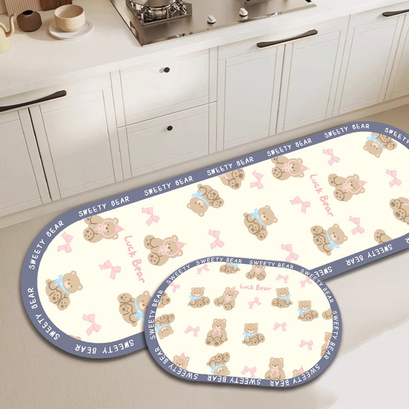 Set 2 thảm bếp silicon siêu thấm nước chống trơn trượt