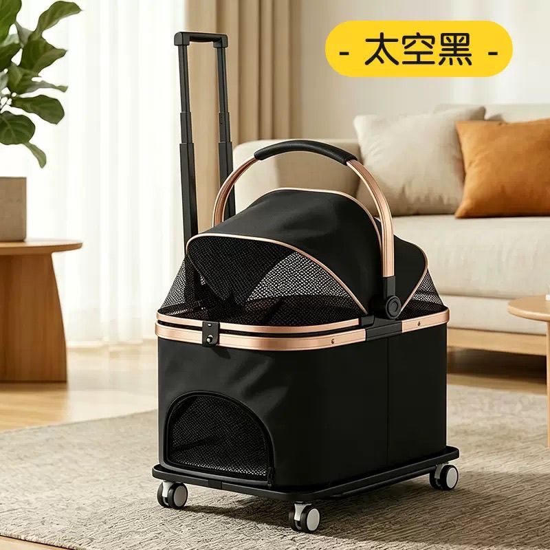 xe Đẩy Thú Cưng Đa Năng Gấp Gọn,Tách Rời Làm Lồng Linh Hoạt
