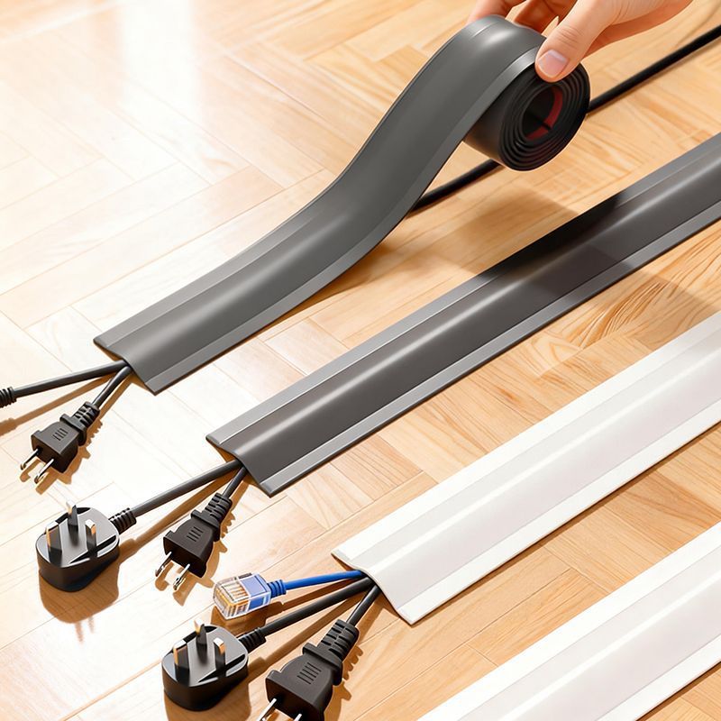 Nẹp Luồn Dây Điện Dán Sàn Cao Su Dẻo Cao Cấp
