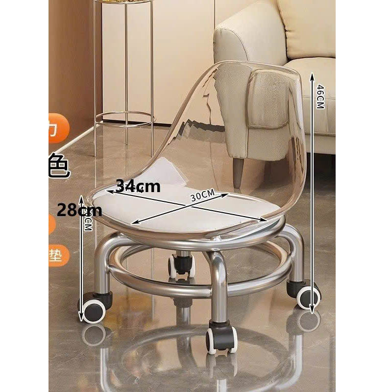 Ghế ngồi tựa lưng trong suốt có bánh xe xoay 360 độ