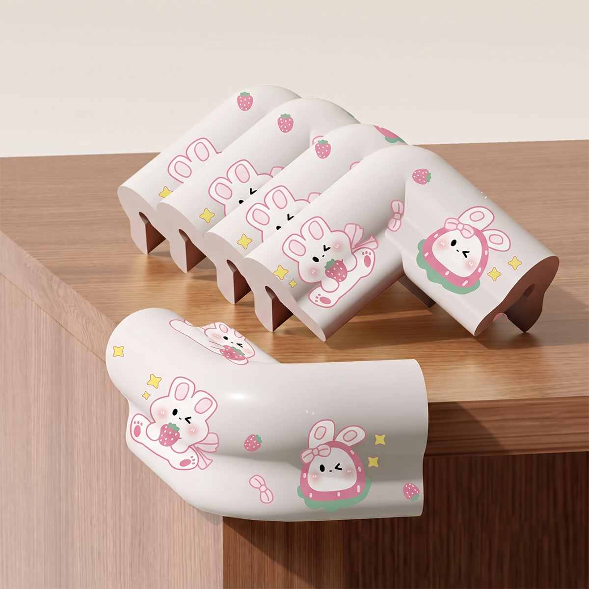Miếng Ốp Góc Bàn, Bọc Cạnh Bàn Kính Chống Va Đập Họa Tiết Thỏ Cute Dễ Thương