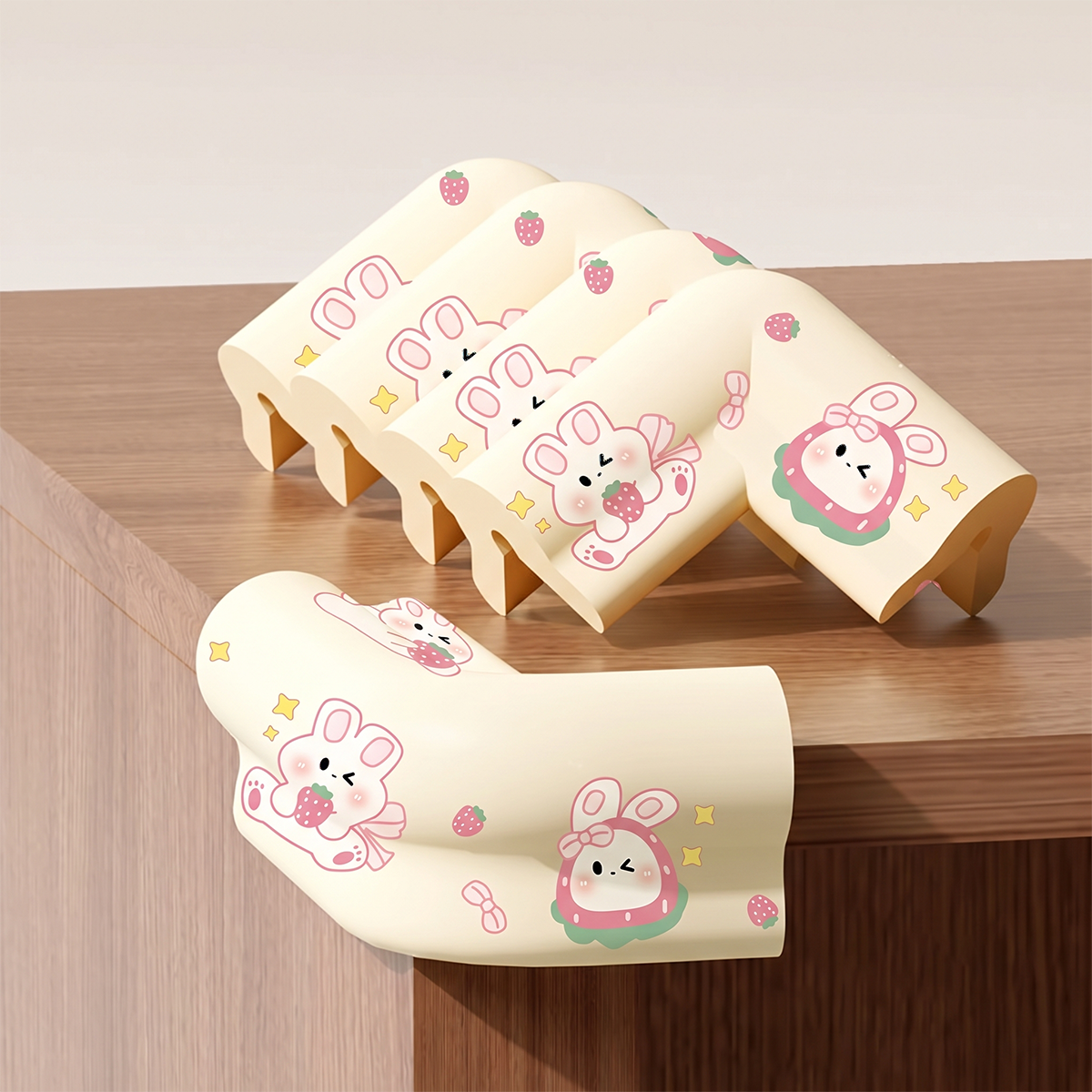 Miếng Ốp Góc Bàn, Bọc Cạnh Bàn Kính Chống Va Đập Họa Tiết Thỏ Cute Dễ Thương
