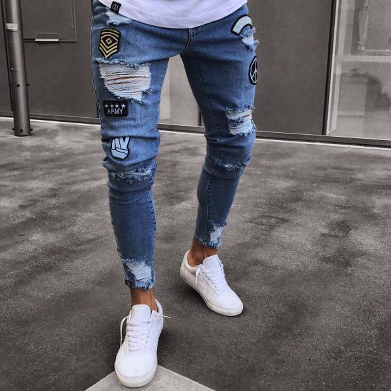 quần jeans rách logo bàn tay