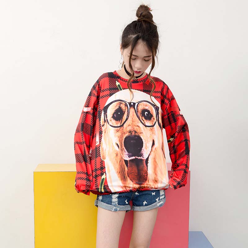 áo sweatshirt hình con chó