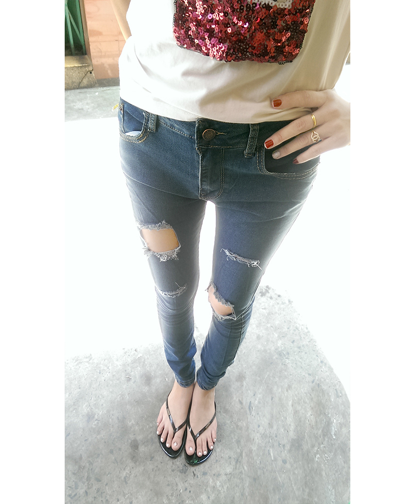 quần jeans skinny nữ rách